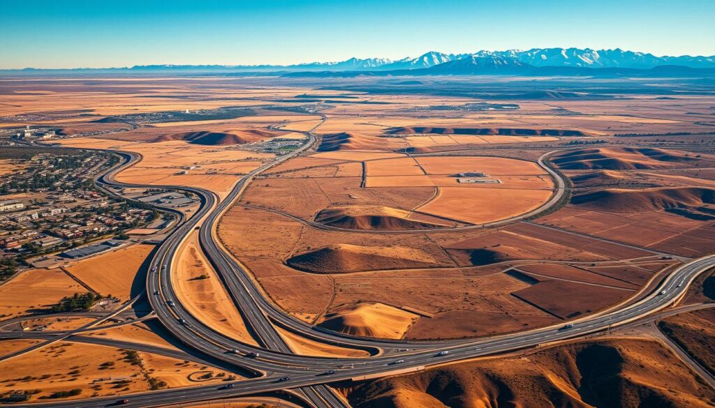 A sweeping aerial view of the New York to Utah car shipping route, captured with a high-resolution cinematic lens. In the foreground, the winding highways and interstates snake through the diverse American landscape, dotted with small towns and cities. The middle ground features the rolling hills and vast plains of the Midwest, bathed in warm, golden sunlight. In the distant background, the majestic Rocky Mountains rise up, their snow-capped peaks piercing the clear blue sky. The composition conveys a sense of scale, adventure, and the epic journey of transporting vehicles across this expansive region. A sweeping aerial view of the New York to Utah car shipping route, captured with a high-resolution cinematic lens. In the foreground, the winding highways and interstates snake through the diverse American landscape, dotted with small towns and cities. The middle ground features the rolling hills and vast plains of the Midwest, bathed in warm, golden sunlight. In the distant background, the majestic Rocky Mountains rise up, their snow-capped peaks piercing the clear blue sky. The composition conveys a sense of scale, adventure, and the epic journey of transporting vehicles across this expansive region.