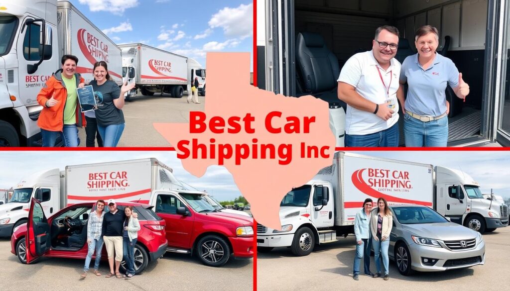 Happy customers receiving their vehicles from Best Car Shipping Inc. in Texas Happy customers receiving their vehicles from Best Car Shipping Inc. in Texas