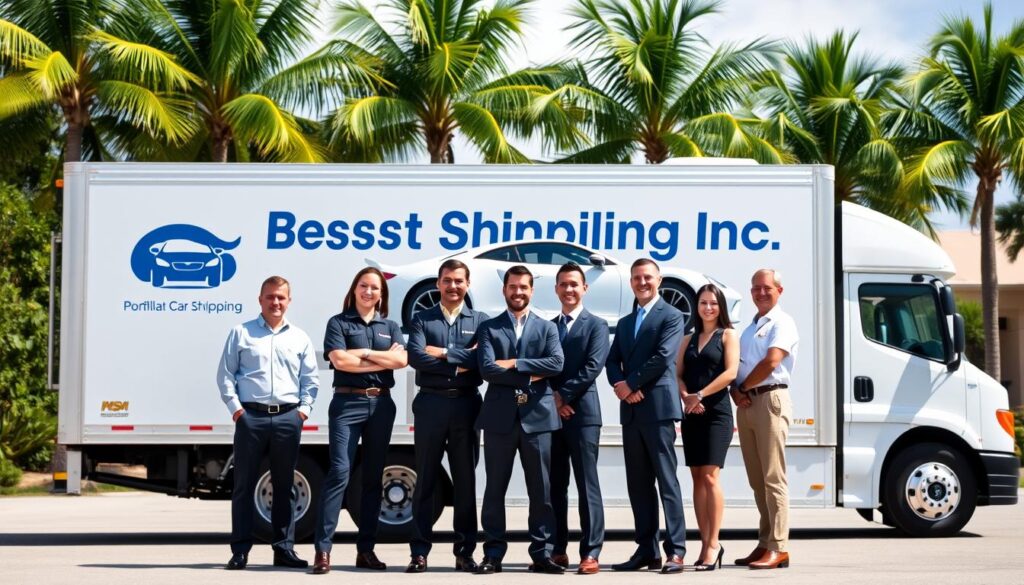 Best Car Shipping Inc professional team with Florida car transport truck