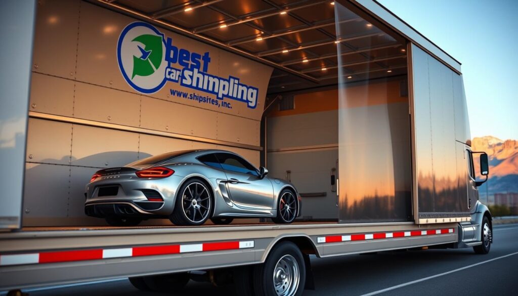 Best Car Shipping Inc's enclosed transport truck for premium Idaho car shipping Best Car Shipping Inc's enclosed transport truck for premium Idaho car shipping