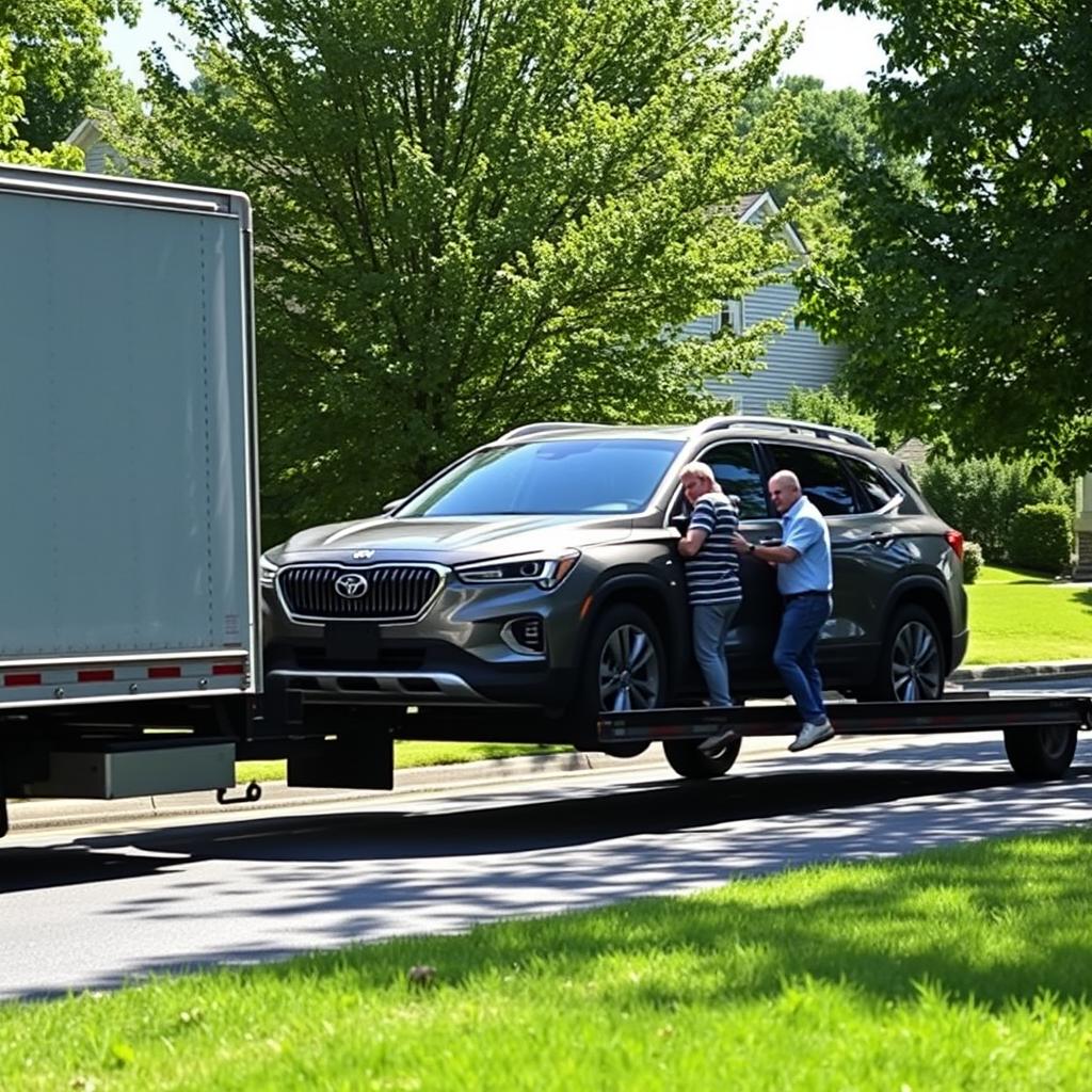 Car being delivered to its Pennsylvania destination