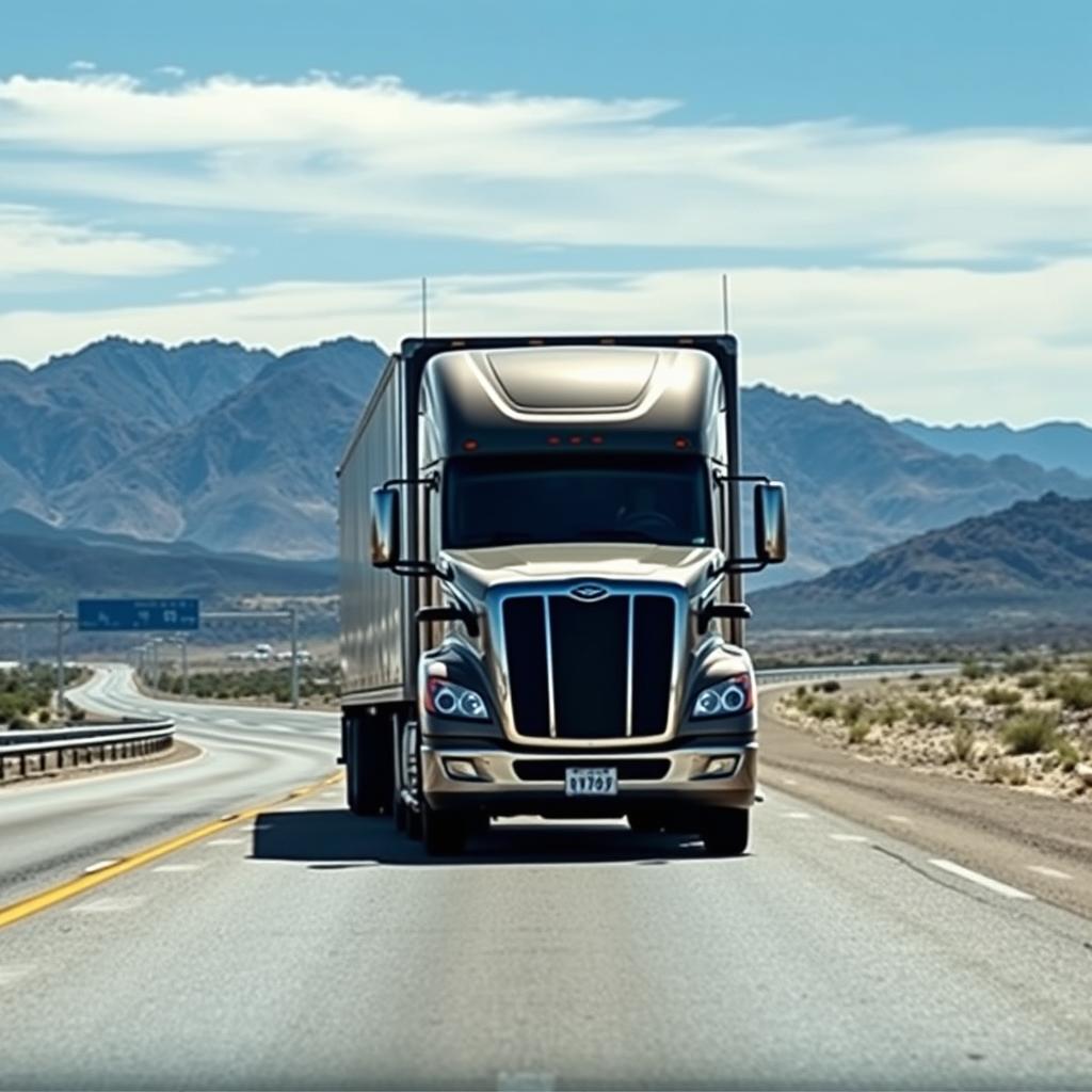 Car carrier on the Las Vegas to California route Car carrier on the Las Vegas to California route