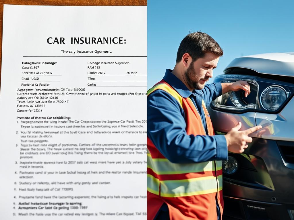 Car shipping insurance document and damaged vehicle inspection Car shipping insurance document and damaged vehicle inspection