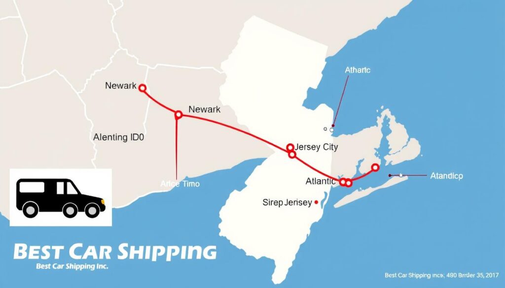 Car shipping within New Jersey between major cities with map visualization Car shipping within New Jersey between major cities with map visualization