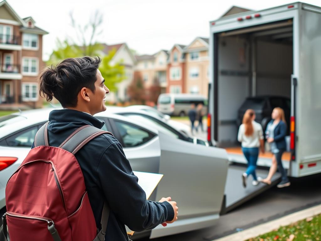 College student's car being delivered to New Jersey university campus College student's car being delivered to New Jersey university campus