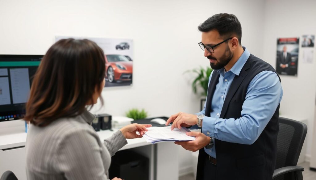 Customer discussing Ohio car shipping questions with Best Car Shipping Inc representative Customer discussing Ohio car shipping questions with Best Car Shipping Inc representative