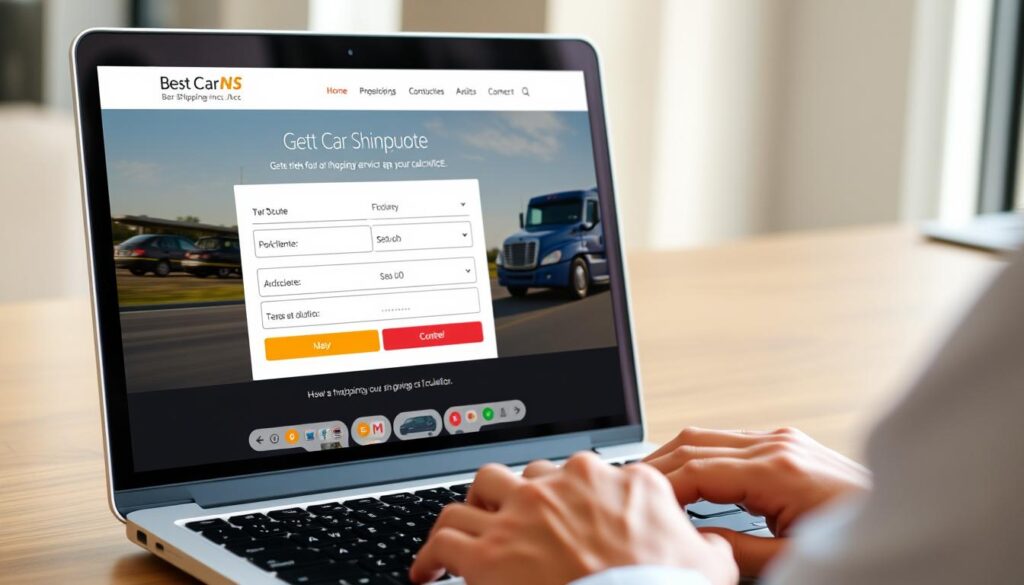 Customer receiving a Florida car shipping quote online