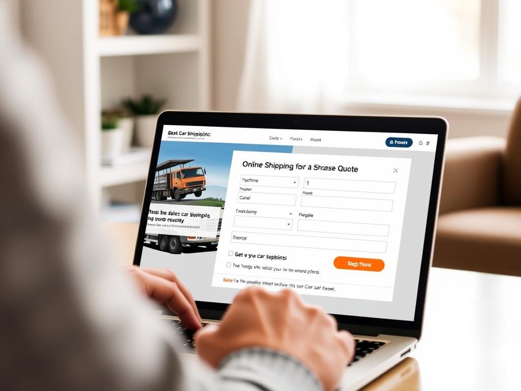 Customer receiving a car shipping quote online Customer receiving a car shipping quote online