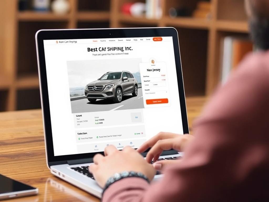 Customer receiving a free quote for New Jersey car shipping online Customer receiving a free quote for New Jersey car shipping online