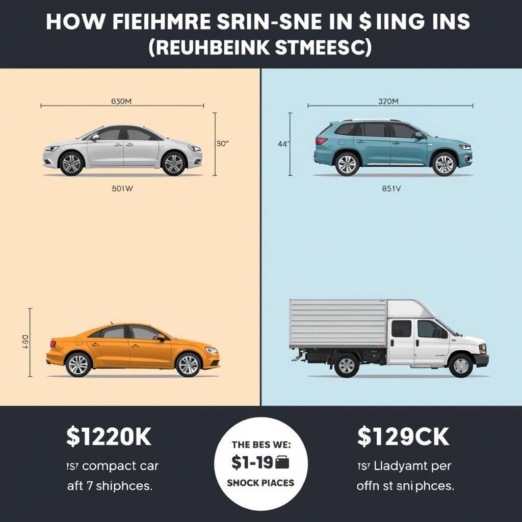 Different vehicle types showing size impact on shipping costs Different vehicle types showing size impact on shipping costs