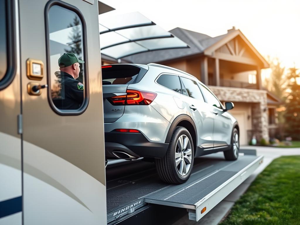 Door-to-door car delivery service in Montana residential area Door-to-door car delivery service in Montana residential area