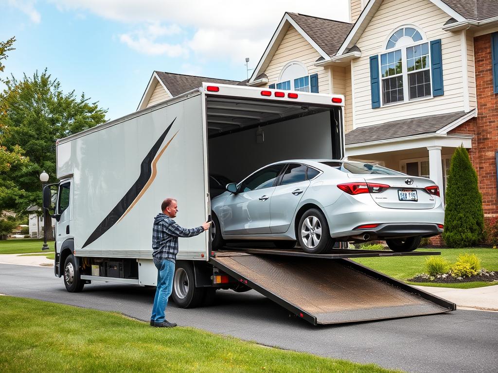 Door-to-door car delivery service in a Delaware residential neighborhood Door-to-door car delivery service in a Delaware residential neighborhood