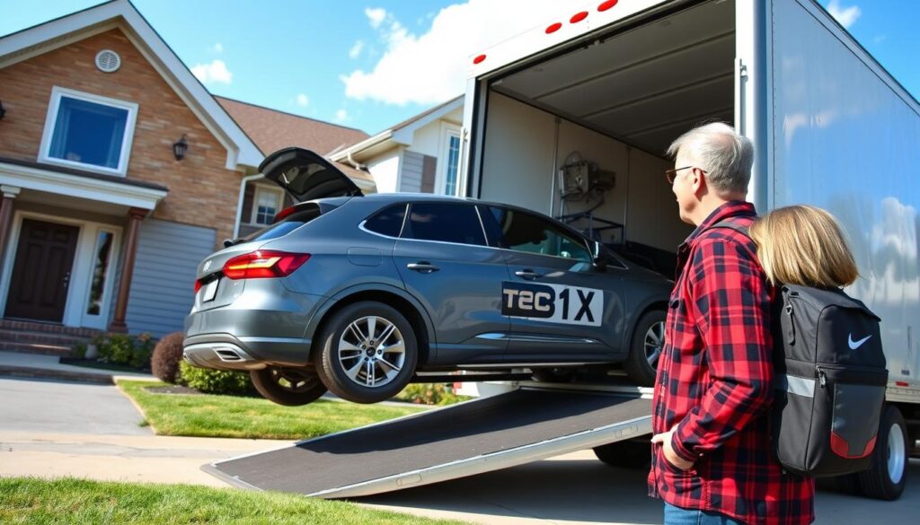 Door-to-door car delivery service in a Tennessee residential area Door-to-door car delivery service in a Tennessee residential area