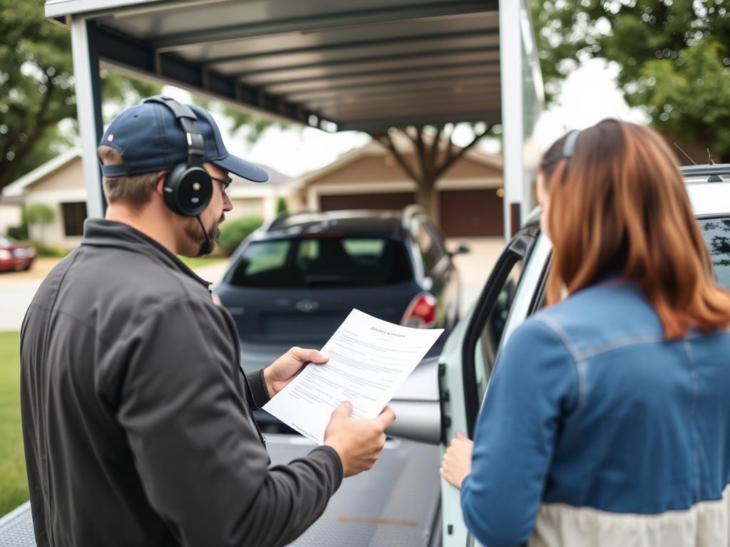 Door-to-door car delivery service in a Texas neighborhood