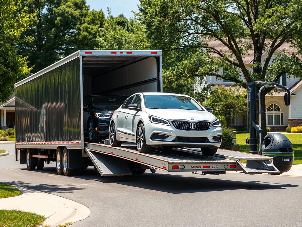 Door-to-door car shipping service in a Missouri residential neighborhood Door-to-door car shipping service in a Missouri residential neighborhood