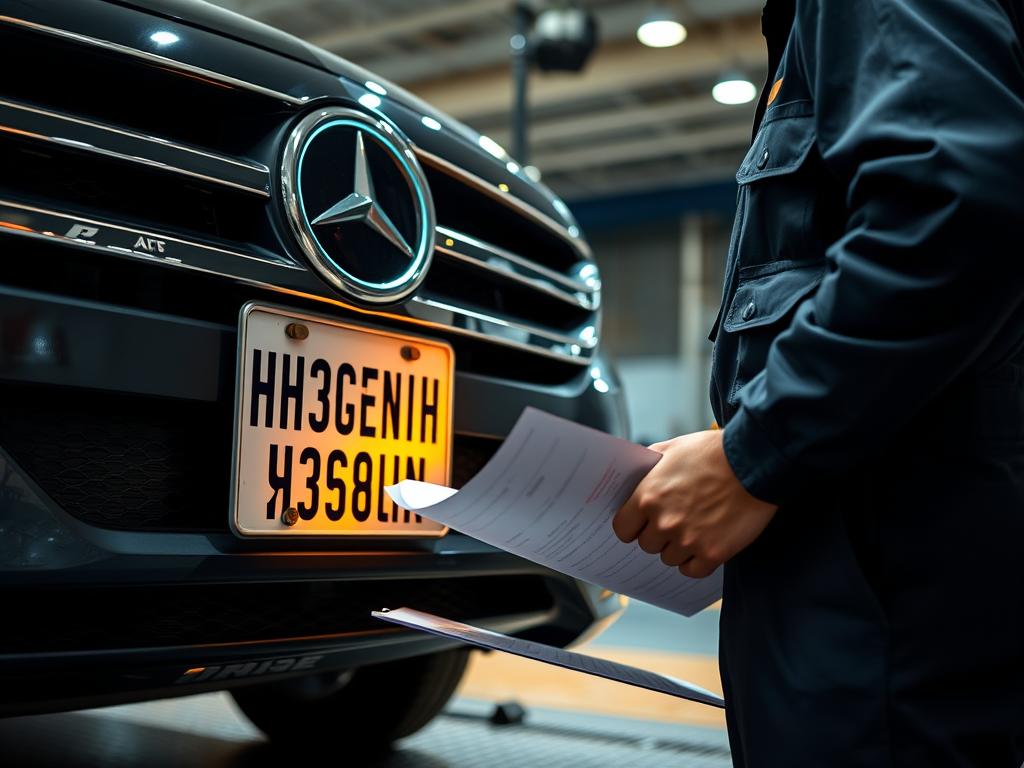 Driver inspecting a vehicle before Rhode Island car shipping Driver inspecting a vehicle before Rhode Island car shipping