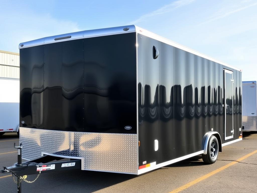Enclosed auto transport trailer for luxury vehicle shipping in Indiana Enclosed auto transport trailer for luxury vehicle shipping in Indiana