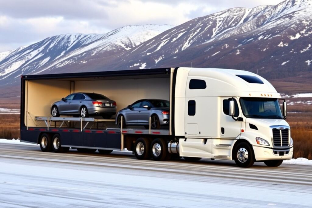 Enclosed car carrier for premium Alaska vehicle shipping Enclosed car carrier for premium Alaska vehicle shipping