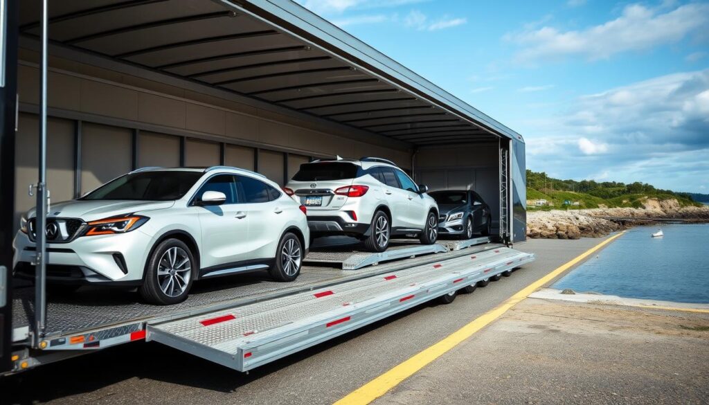 Enclosed car carrier for premium Rhode Island car shipping Enclosed car carrier for premium Rhode Island car shipping