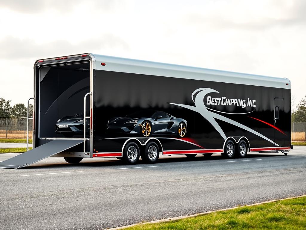 Enclosed car carrier from Best Car Shipping Inc providing premium protection Enclosed car carrier from Best Car Shipping Inc providing premium protection