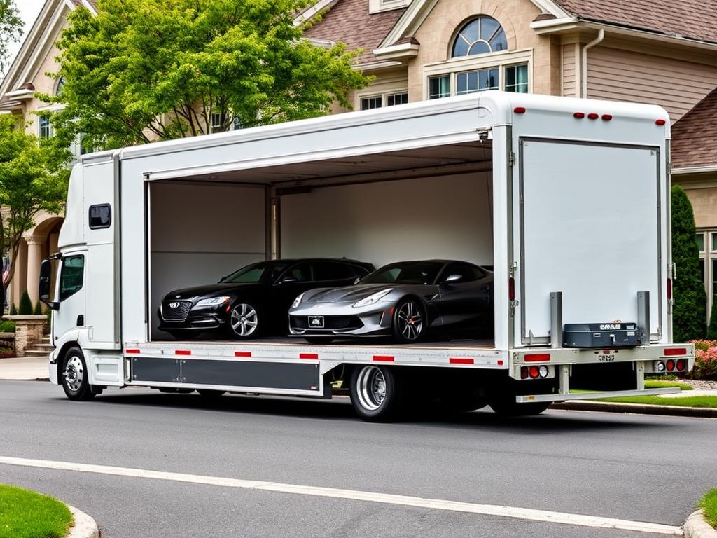 Enclosed car carrier providing premium protection for luxury vehicles in New Jersey Enclosed car carrier providing premium protection for luxury vehicles in New Jersey