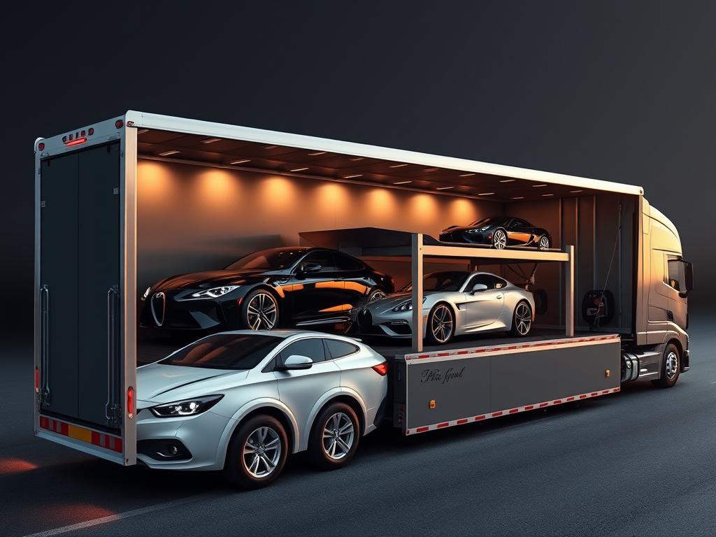 Enclosed car carrier providing premium protection for luxury vehicles Enclosed car carrier providing premium protection for luxury vehicles
