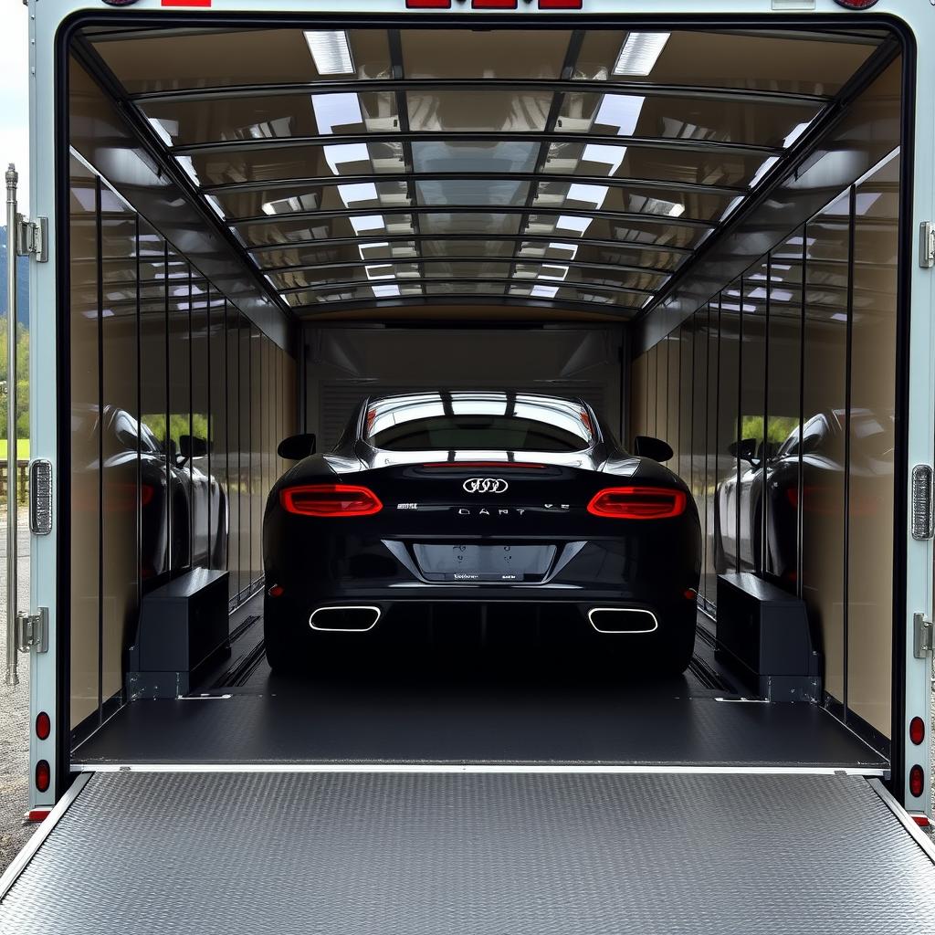 Enclosed car transport for luxury vehicle protection Enclosed car transport for luxury vehicle protection