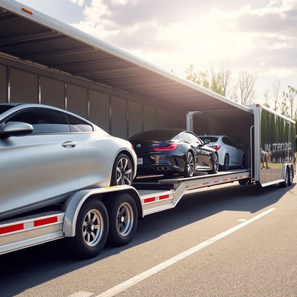 Enclosed car transport trailer for Arkansas car shipping Enclosed car transport trailer for Arkansas car shipping