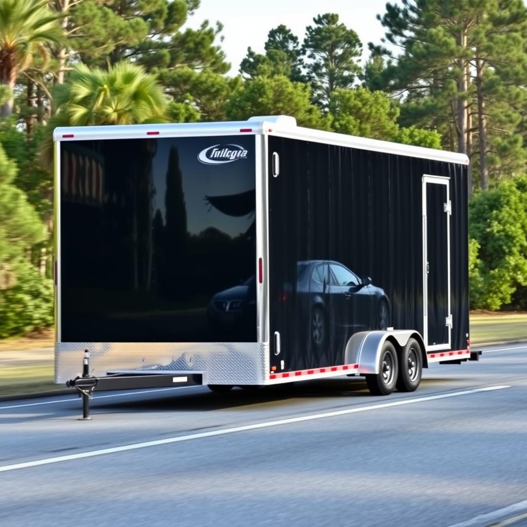 Enclosed car transport trailer for luxury vehicle shipping in South Carolina Enclosed car transport trailer for luxury vehicle shipping in South Carolina