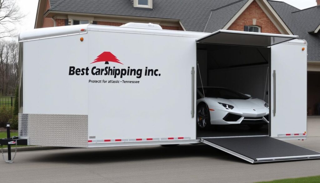 Enclosed car transport trailer for premium vehicle protection Enclosed car transport trailer for premium vehicle protection
