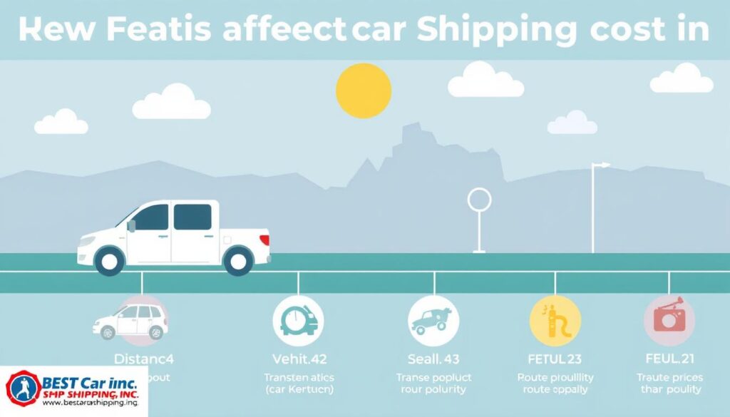 Factors affecting Kentucky car shipping costs infographic Factors affecting Kentucky car shipping costs infographic