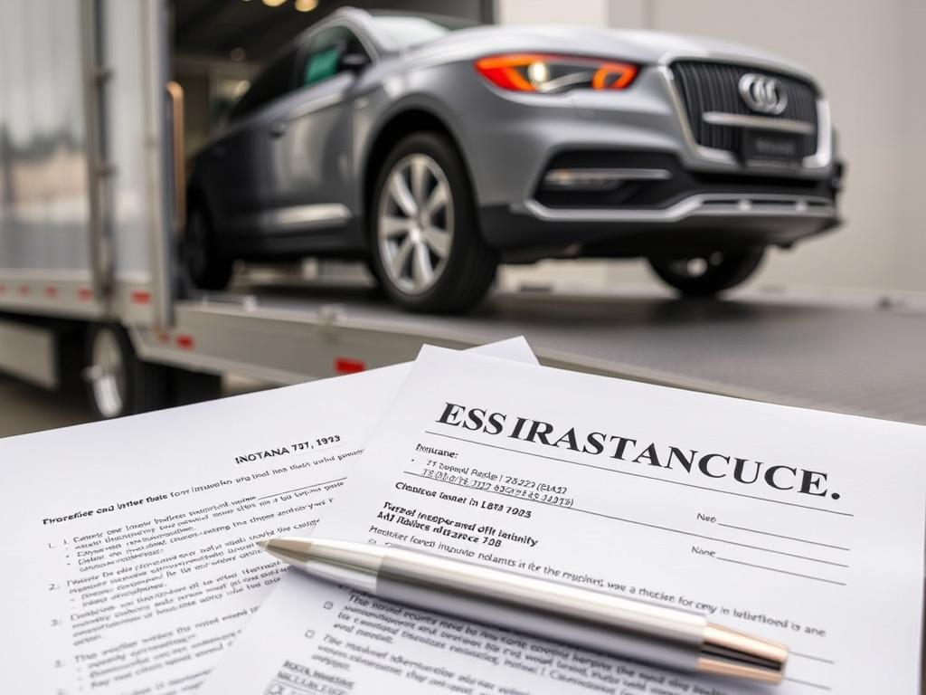 Insurance document and protected vehicle during Montana auto transport Insurance document and protected vehicle during Montana auto transport
