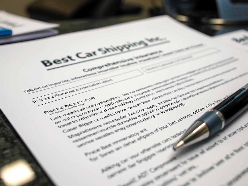 Insurance documentation for Missouri car shipping services Insurance documentation for Missouri car shipping services