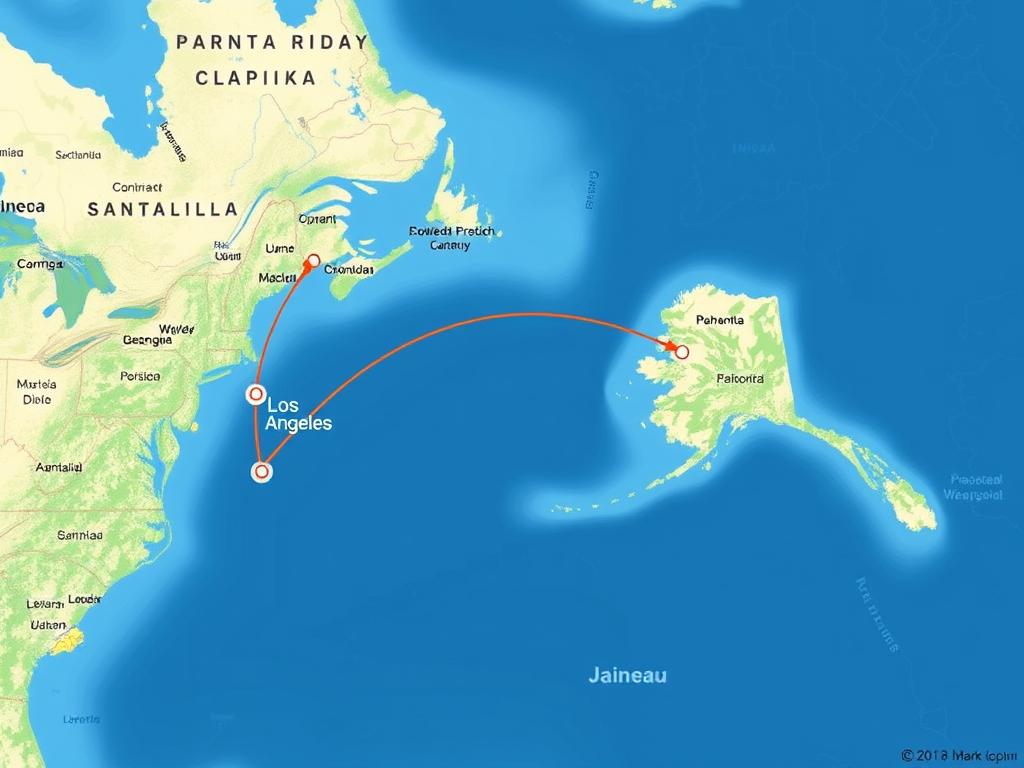 Los Angeles to Juneau car transport route Los Angeles to Juneau car transport route