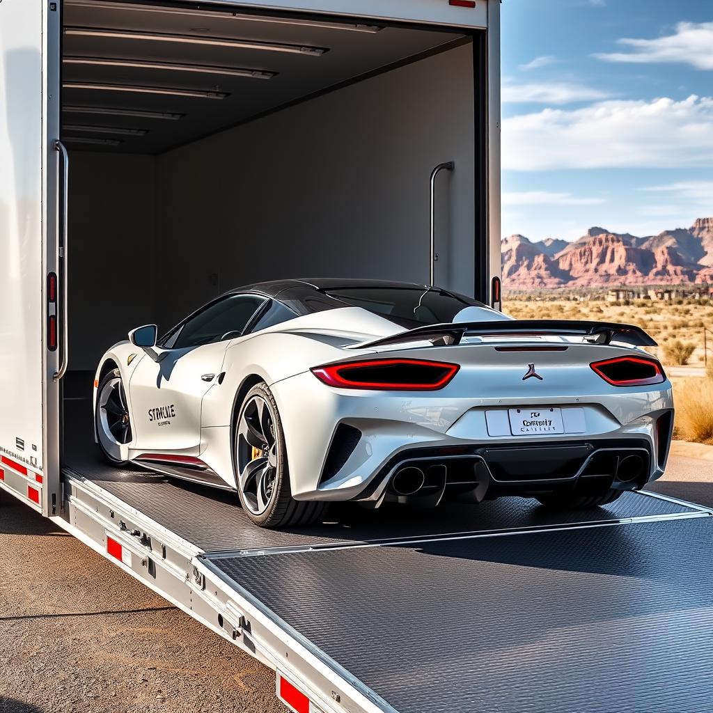 Luxury car being carefully loaded for transport in Utah Luxury car being carefully loaded for transport in Utah