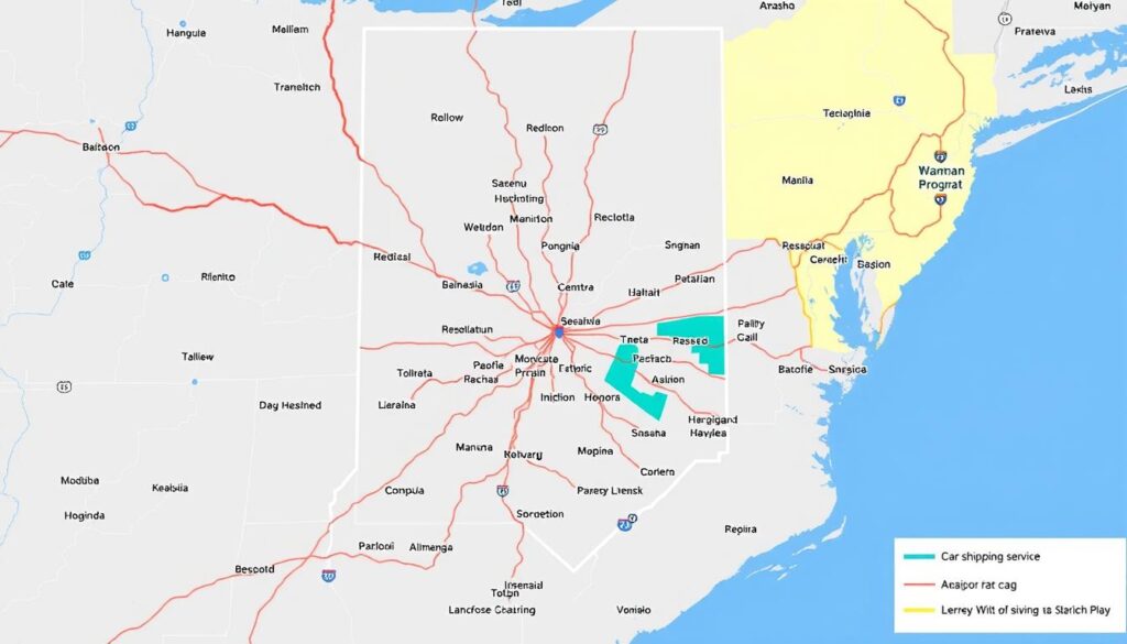 Map of Indiana showing car shipping service areas Map of Indiana showing car shipping service areas