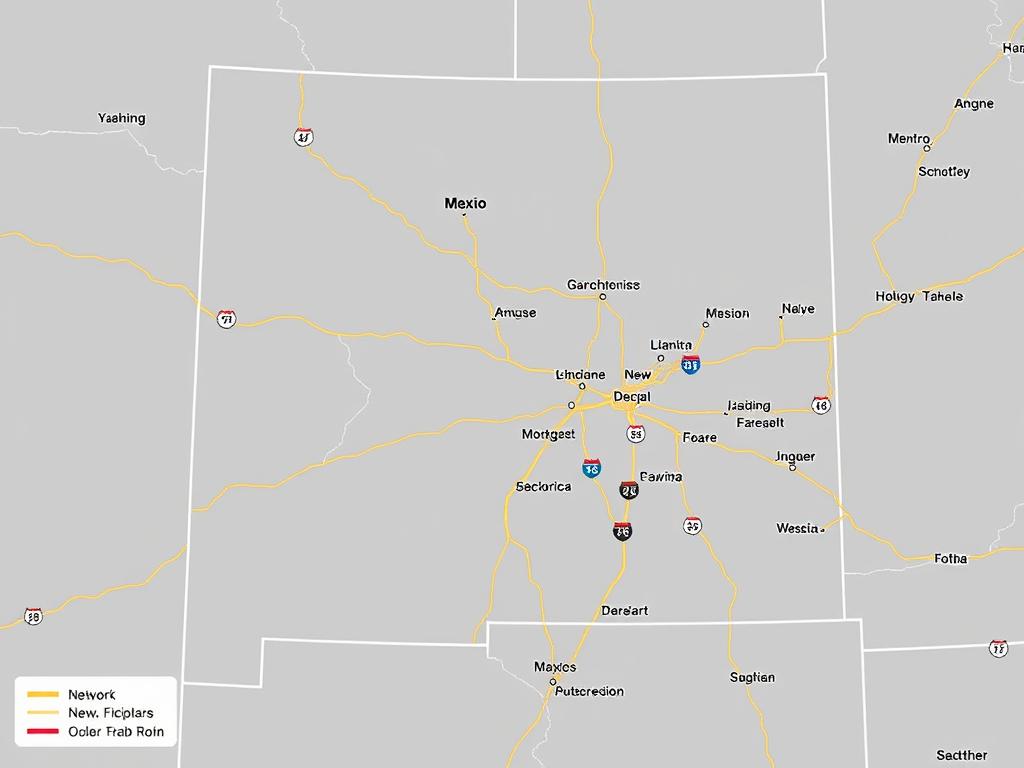 Map of major New Mexico highways and car shipping routes Map of major New Mexico highways and car shipping routes