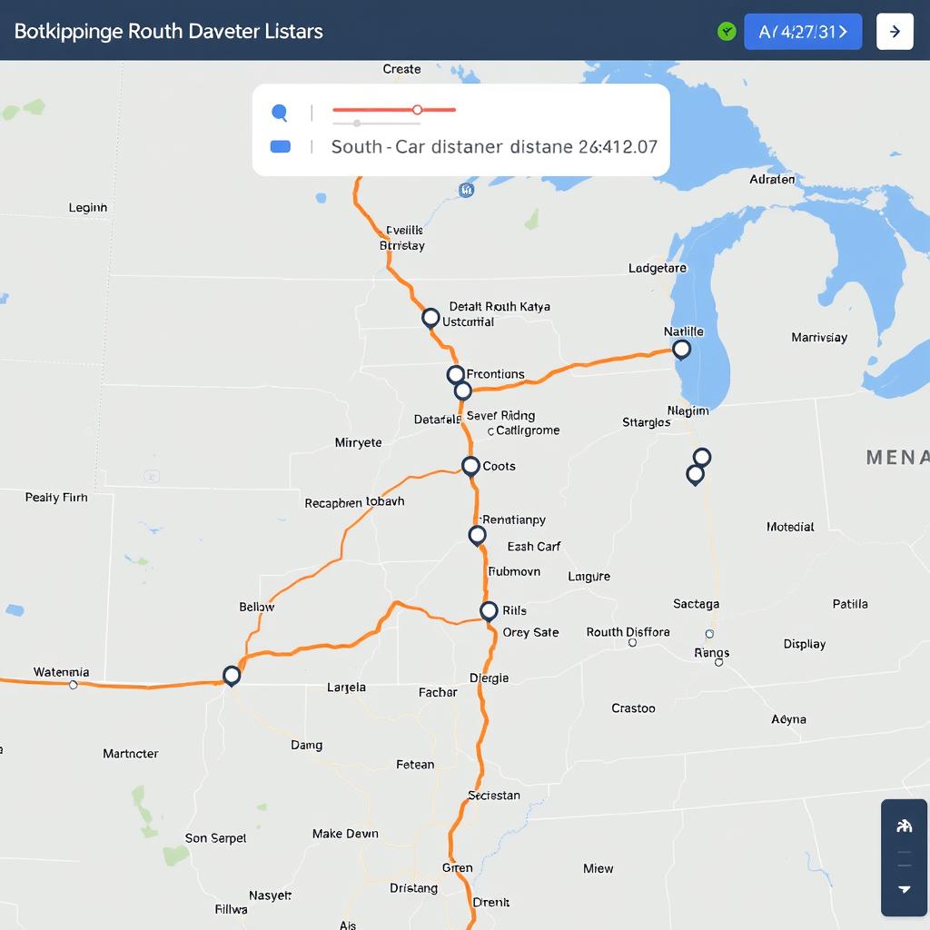 Map showing distance calculation for South Dakota car shipping routes Map showing distance calculation for South Dakota car shipping routes