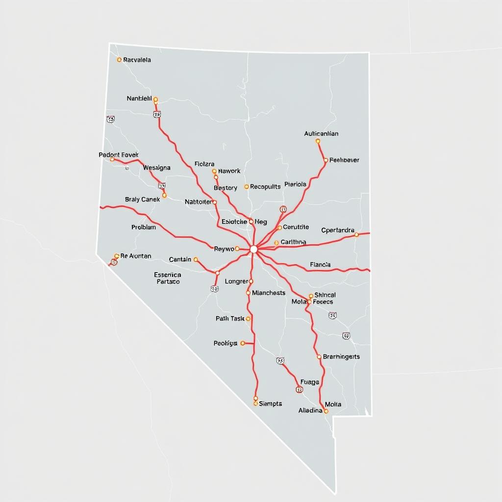 Map showing distance factors in Nevada car shipping costs Map showing distance factors in Nevada car shipping costs