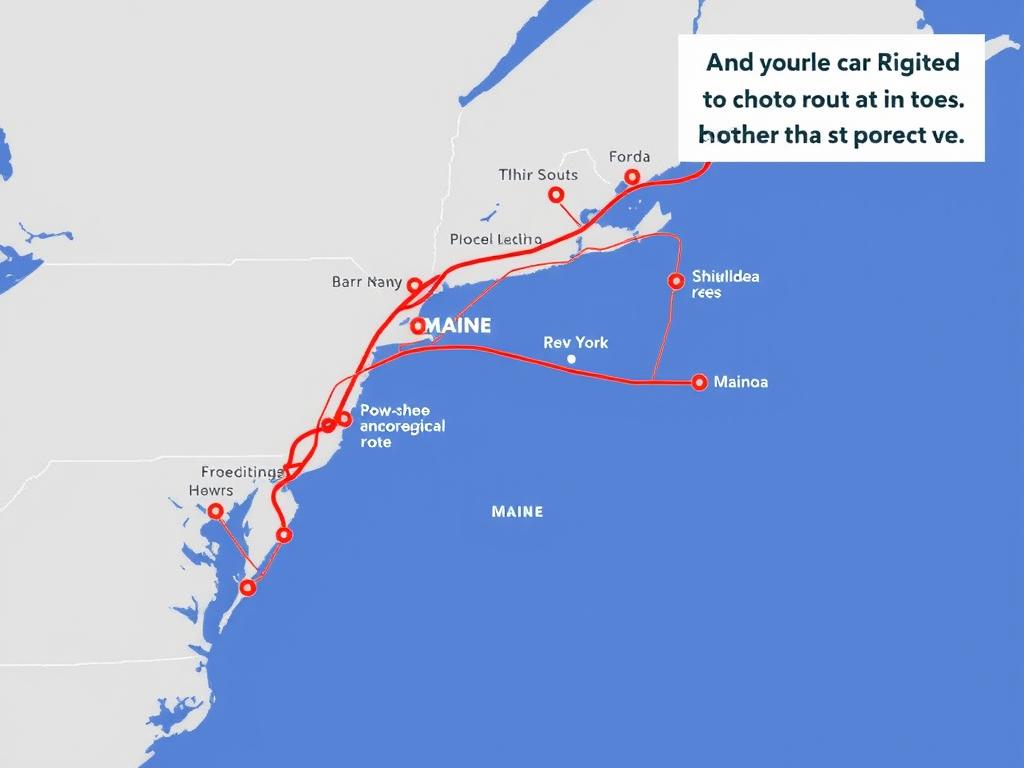 Map showing popular Maine car shipping routes with relative pricing Map showing popular Maine car shipping routes with relative pricing
