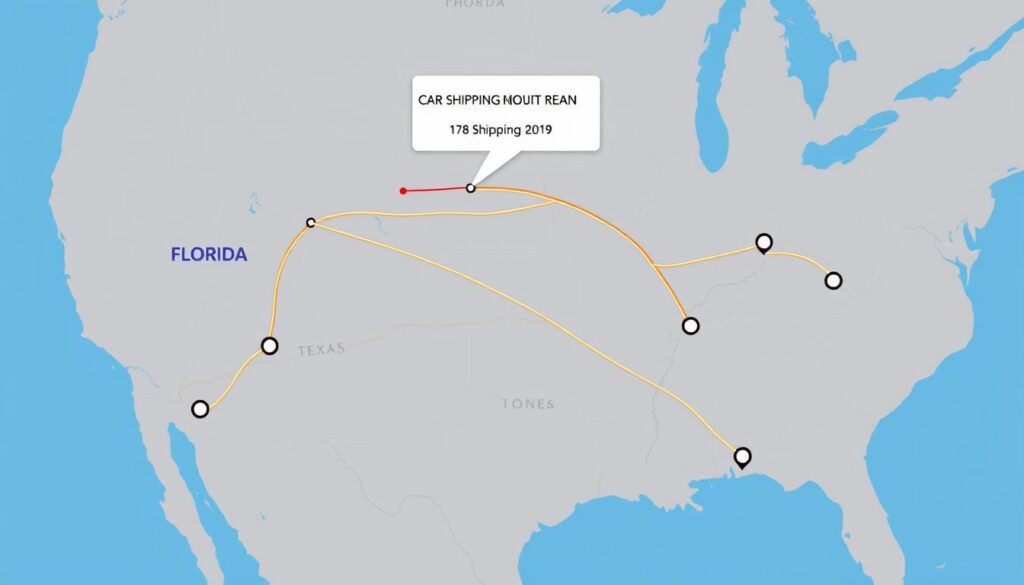 Map showing popular car shipping routes from Michigan to other states Map showing popular car shipping routes from Michigan to other states