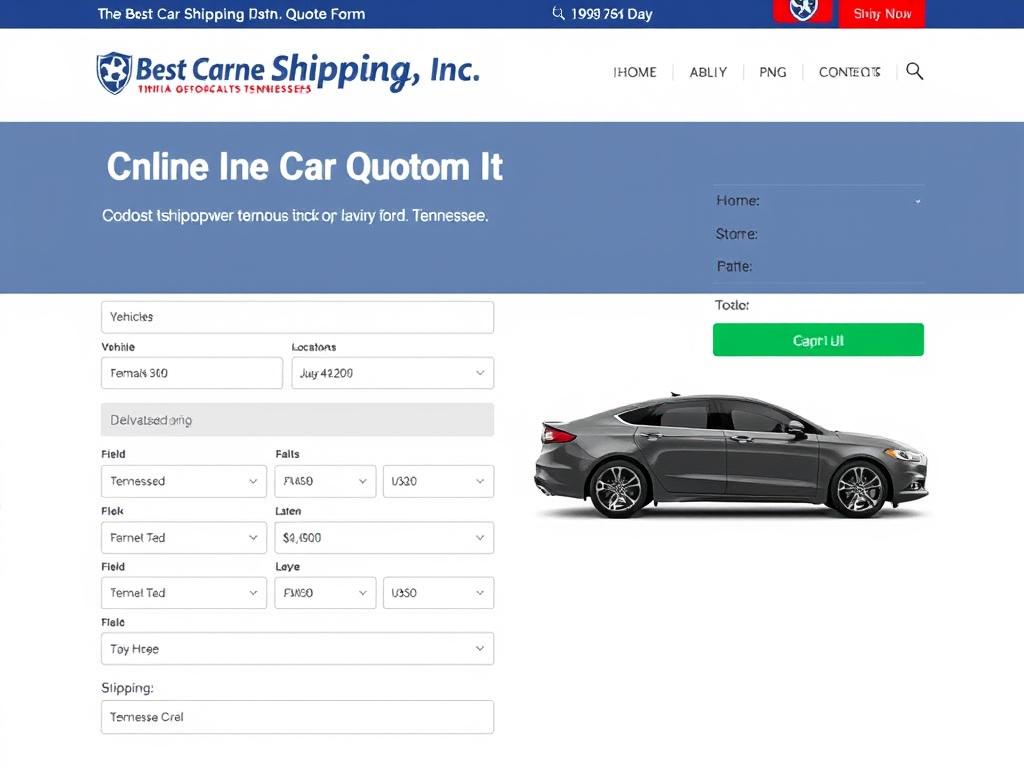 Online quote form for Tennessee car shipping services Online quote form for Tennessee car shipping services