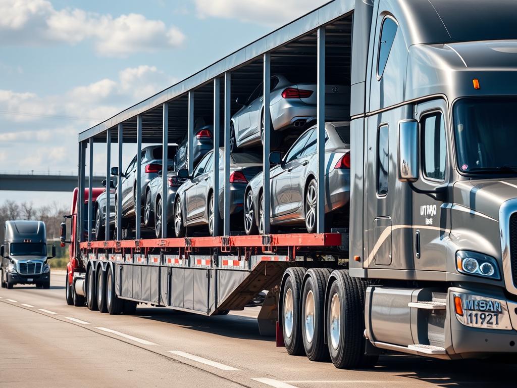 Open carrier Illinois car shipping transport with multiple vehicles Open carrier Illinois car shipping transport with multiple vehicles