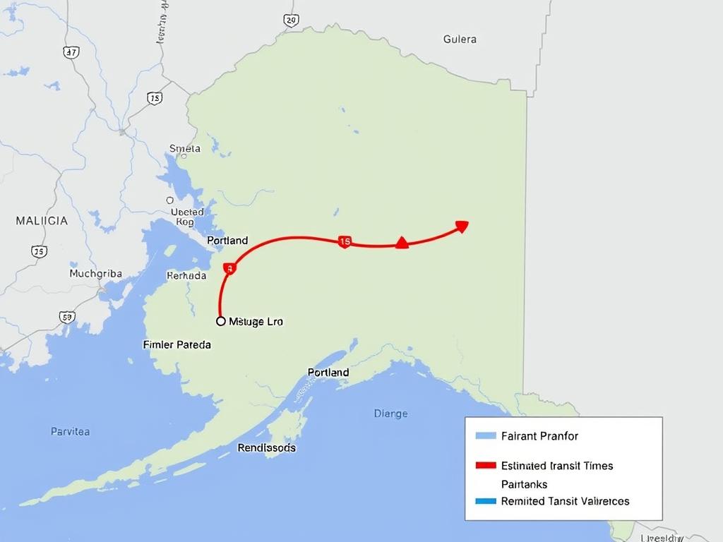 Portland to Fairbanks car transport route Portland to Fairbanks car transport route
