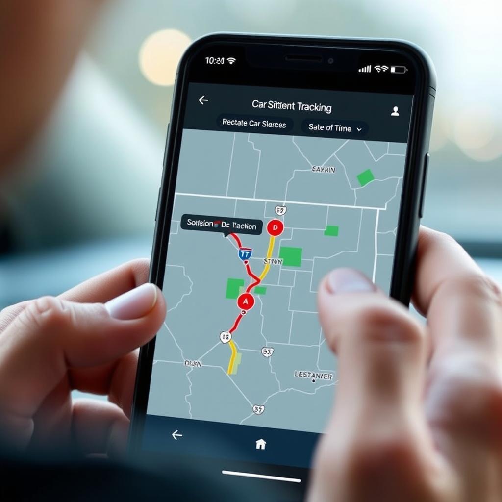 Real-time tracking of South Dakota car shipment on mobile device