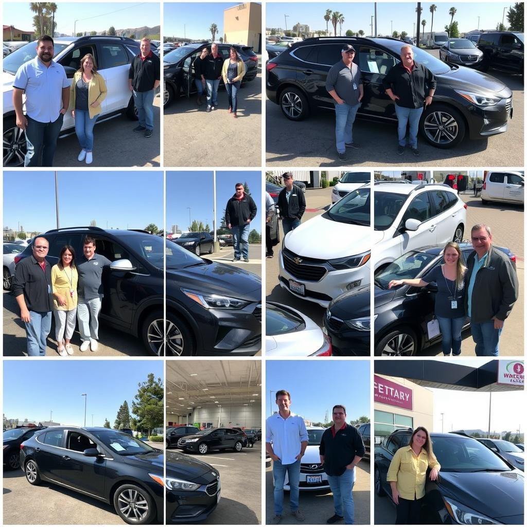 Satisfied customers with their safely delivered vehicles in California Satisfied customers with their safely delivered vehicles in California