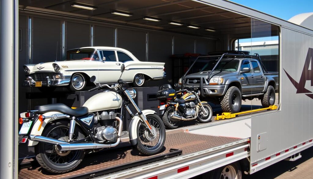 Specialty vehicle transport for motorcycles, classic cars, and oversized vehicles Specialty vehicle transport for motorcycles, classic cars, and oversized vehicles