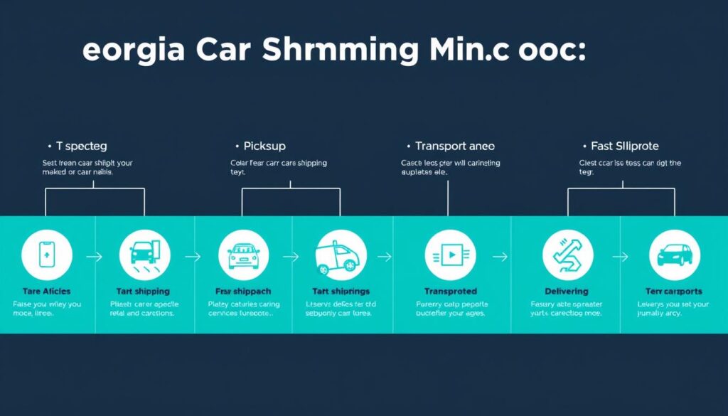 Step-by-step Georgia car shipping process illustration Step-by-step Georgia car shipping process illustration