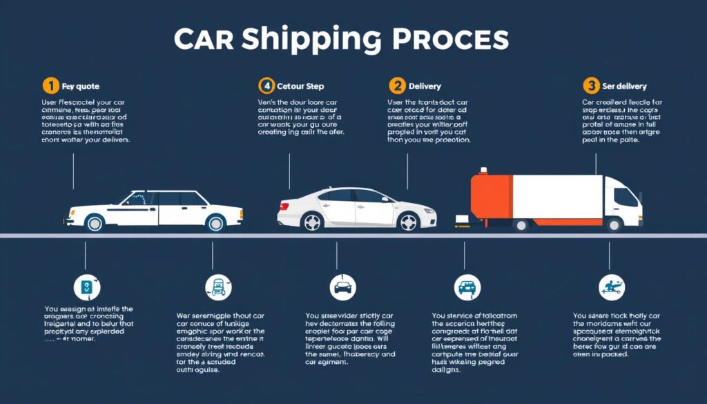 Step-by-step Indiana car shipping process illustration Step-by-step Indiana car shipping process illustration