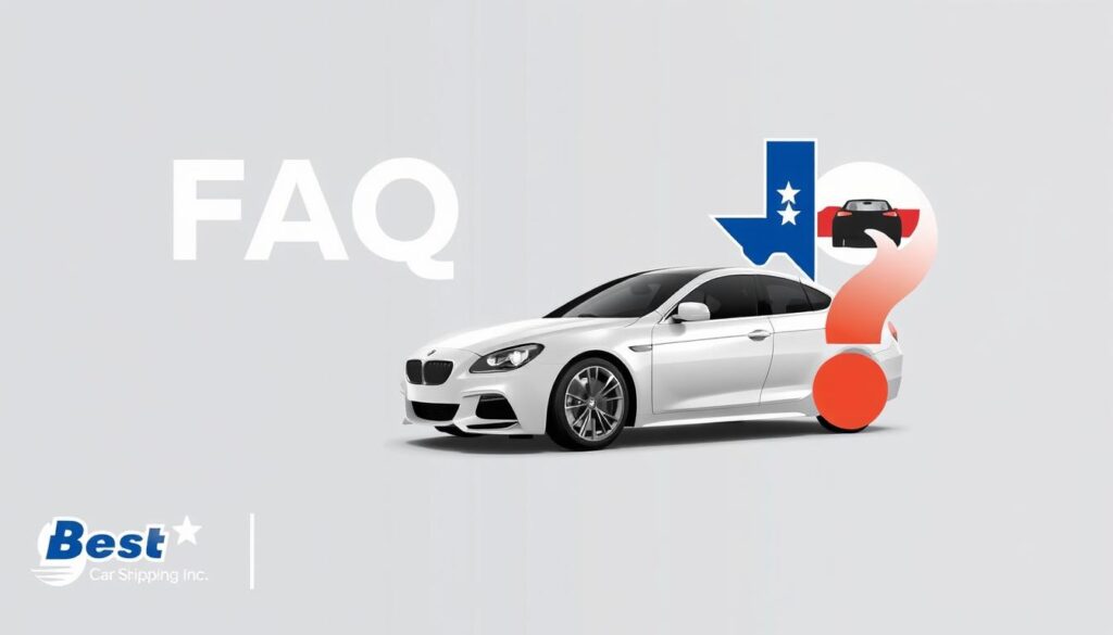 Texas car shipping FAQ concept